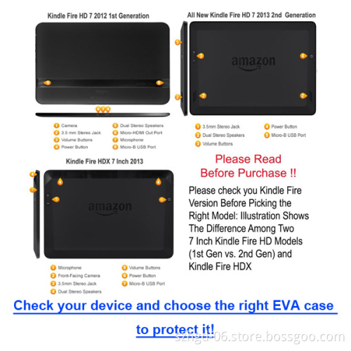 3rd generation kids shockproof case for kindle fire hdx 7